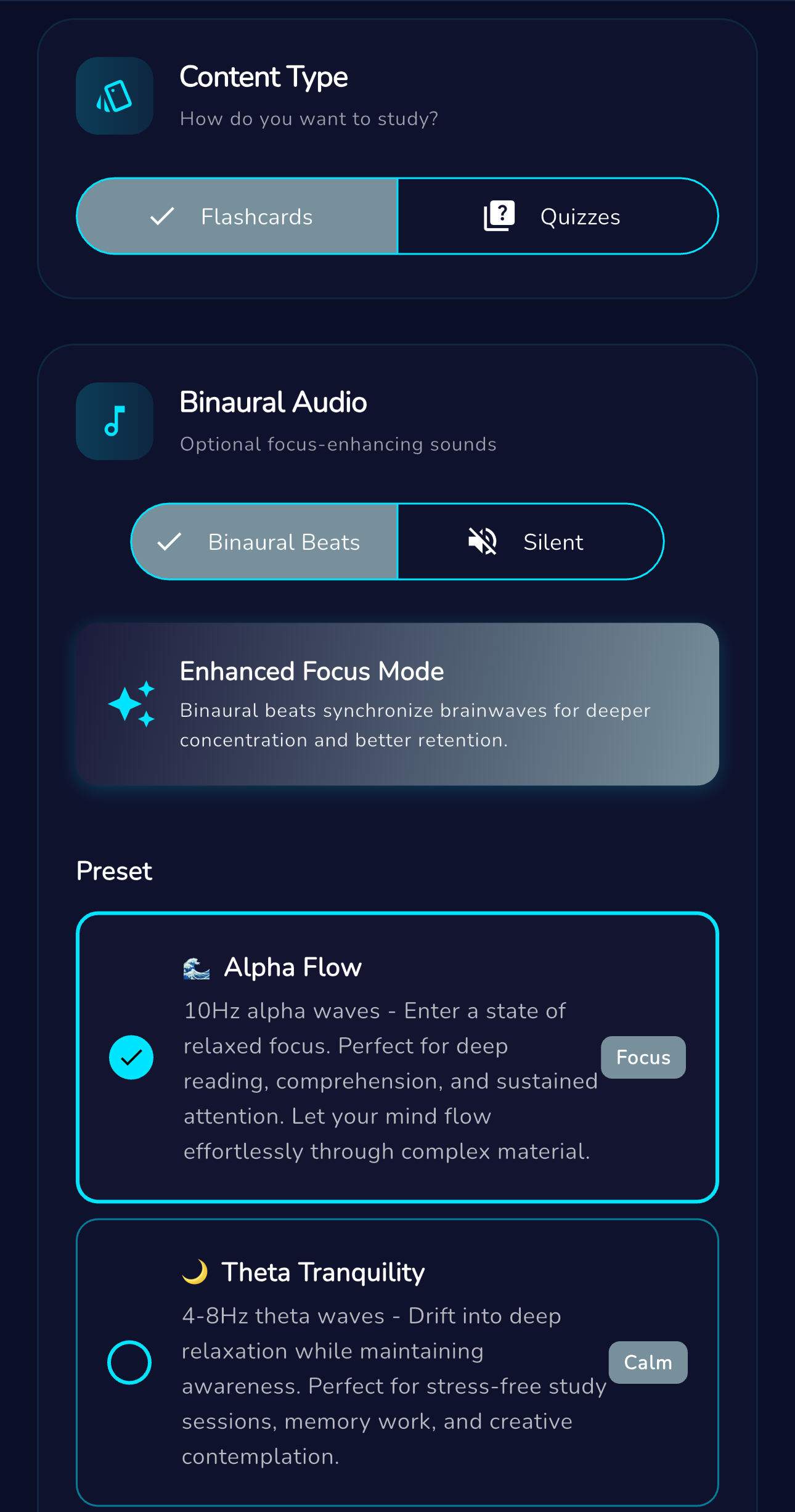 Ultra Mode focus settings